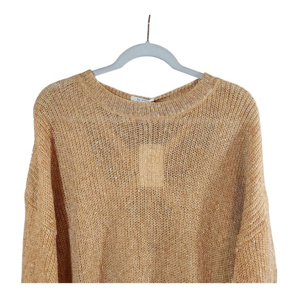 NWT La Miel Open Knit Drop Shoulder Cross-back Sweater in Orange Women's S/M - Picture 2 of 6